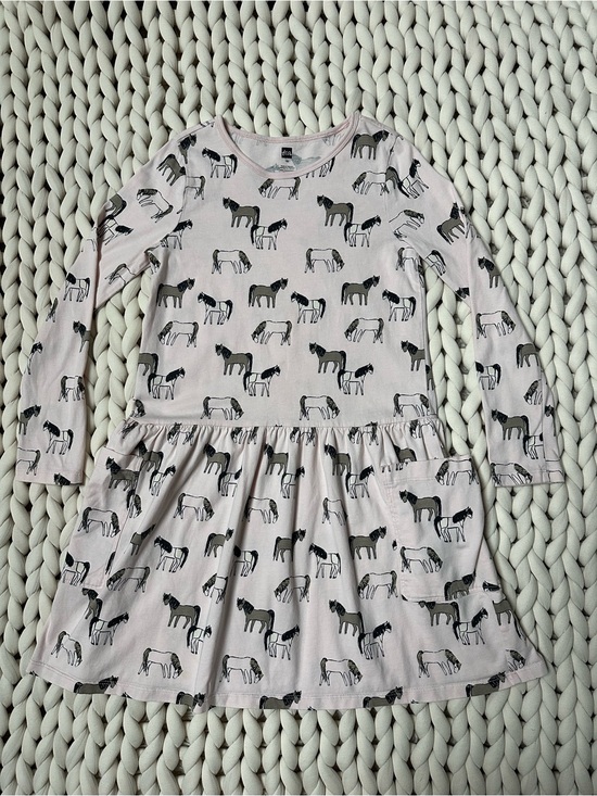 Tea Collection Other - Girls Tea Collection Long Sleeve Horse Print Dress - Light Pink | Size 10 🐴